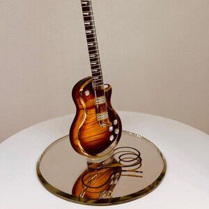 Tobacco Burst Guitar Glass Figurine Music Lover Gift Decor